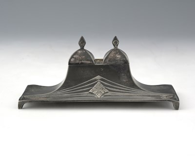 Lot 144 - WMF, a Jugendstil silver plated double inkwell,...