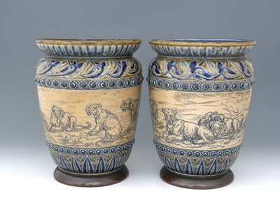 Lot 736 - Hannah and Florence Barlow for Doulton Lambeth,...