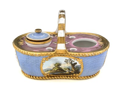 Lot 796 - Spode, a relief moulded and scene painted ink...