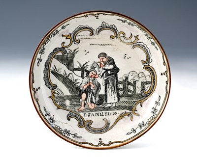 Lot 431 - A Chinese Grisaille porcelain saucer, circa...