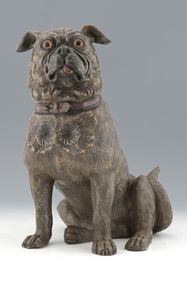 Lot 639 - A large Austrian cold-painted terracotta model...