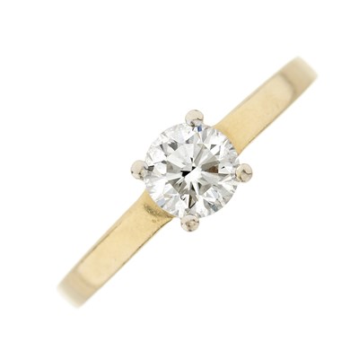 Lot 110 - An 18ct gold diamond single-stone ring