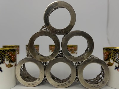 Lot 951 - A Royal Crown Derby silver mounted coffee set,...