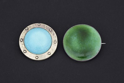 Lot 41 - Two Arts and Crafts Ruskin type cabochon...