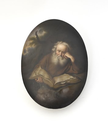 Lot 626 - A KPM porcelain The Hermit plaque after a...