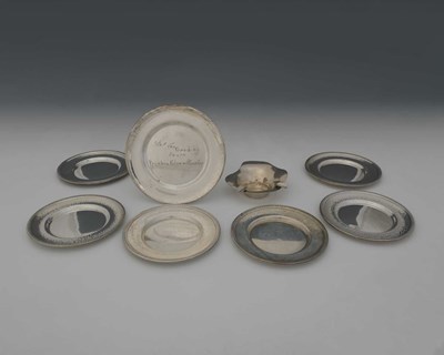 Lot 254 - Seven silver dishes, marked 'STERLING', six...