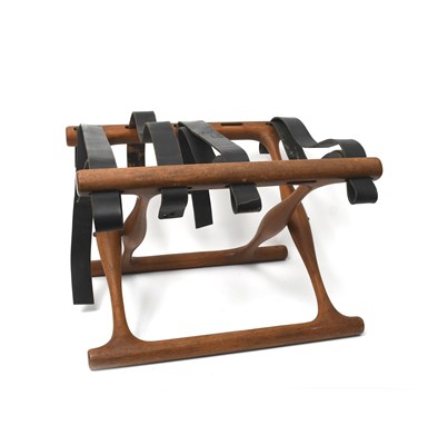 Lot 512 - A Danish teak and leather folding...