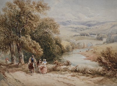 Lot 306 - David Cox (British, 1783-1859), a river...