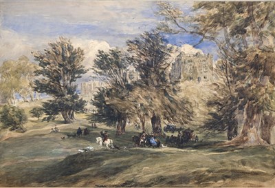 Lot 308 - David Cox (British, 1783-1859), Hawking at...