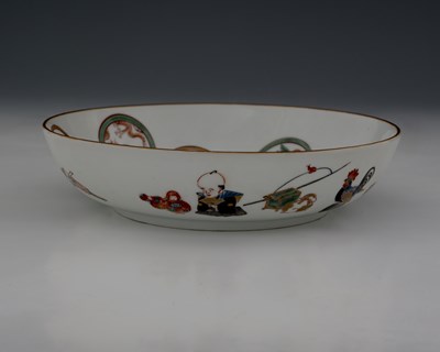 Lot 438 - An Oriental Zodiac dish, deep sided, enamelled...
