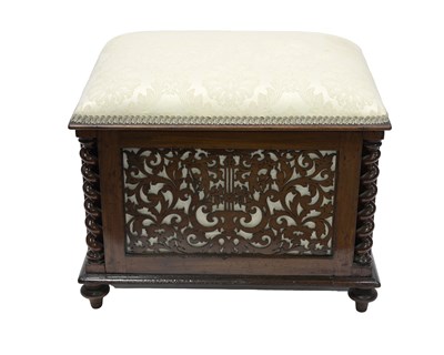 Lot 496 - A mid-Victorian mahogany Canterbury music...