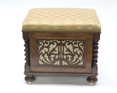 Lot 872A - A mid-Victorian figured walnut Canterbury...