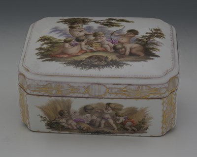 Lot 631 - A Meissen style painted and cover, canted...