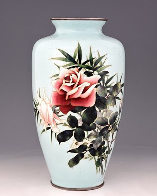 Lot 464 - A Japanese cloisonne vase, shouldered form,...