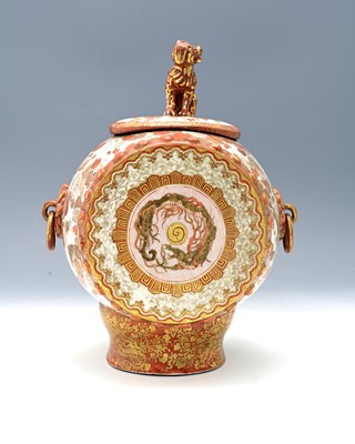 Lot 458 - A Japanese Kutani koro, Meiji, barrel form...