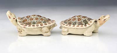 Lot 432 - A pair of Japanese Satsuma figural boxes,...