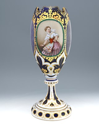 Lot 539 - A large 19th century Bohemian cased glass...