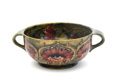 Lot 674 - 'Brown Chrysanthemum/Cornflower' a Moorcroft...