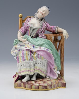 Lot 511 - Meissen, a porcelain figure group of a...