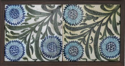 Lot 717 - William de Morgan, a pair of Arts and Crafts...