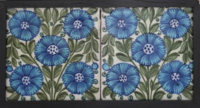 Lot 719 - William de Morgan, a pair of Bedford Park...