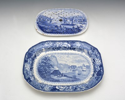 Lot 806 - Poutney and Allies, a Staffordshire blue and...