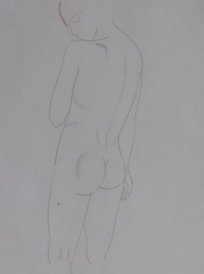 Lot 365 - Eric Gill (British, 1882-1940), Standing Nude...