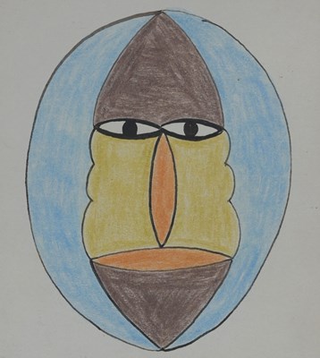 Lot 364 - Scottie Wilson (Scottish, 1888-1972), Head,...