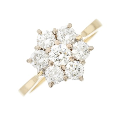Lot 119 - An 18ct gold diamond floral cluster ring