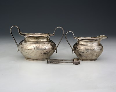 Lot 318 - A Victorian silver two-handled sugar bowl and...
