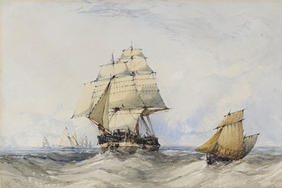 Lot 313 - John Callow (British, 1822-1878), A Brig and...