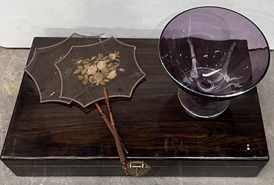 Lot 44 - A Chinese hardwood wine box with brass drop...