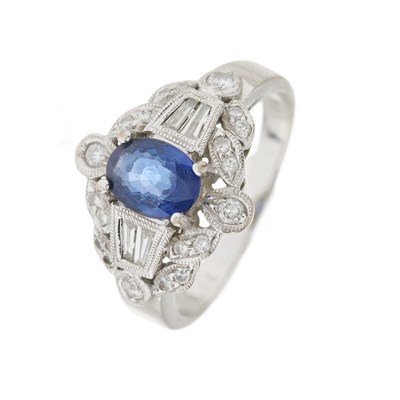 Lot 44 - An 18ct gold sapphire and diamond dress ring