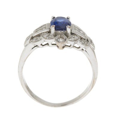 Lot 44 - An 18ct gold sapphire and diamond dress ring