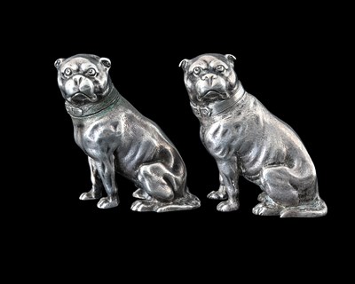 Lot 254a - A matched pair of Victorian cast silver...