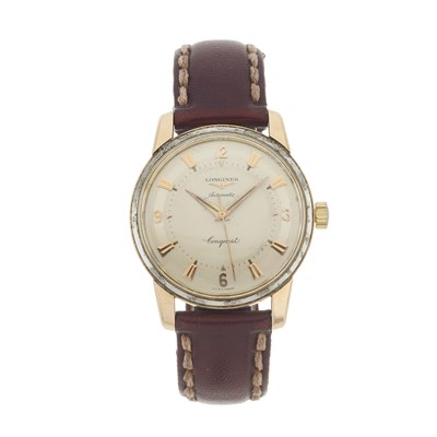 Lot 208 - Longines, a gold capped Conquest wrist watch