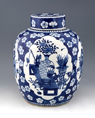 Lot 361 - A Chinese blue and white ginger jar and cover,...