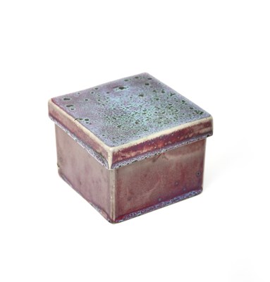 Lot 275 - A rare Ruskin Pottery stoneware box and cover...