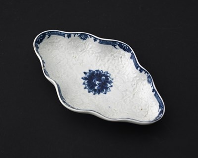 Lot 834 - Worcester, a blue and white relief moulded...