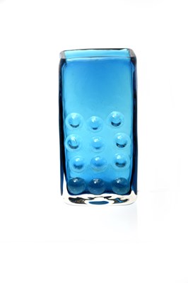 Lot 259 - Whitefriars Glass a Kingfisher blue glass vase...