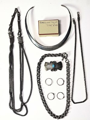 Lot 690 - A selection of silver and white metal...