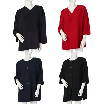 Lot 412 - Jean Muir, four vintage jackets and a cardigan.