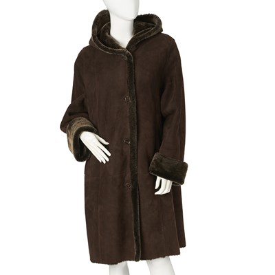 Lot 511 - M&P, a ladies hooded shearling coat.