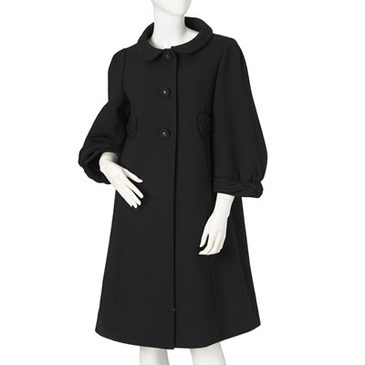 Lot 245 - Anya Hindmarch, a black wool blend coat.