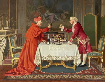 Lot 273 - Andrea Landini (Italian, 1847-1912), The Toast,...