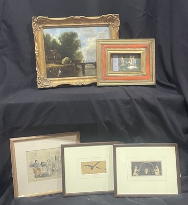 Lot 824 - An oil on board of a bucolic country scene,...
