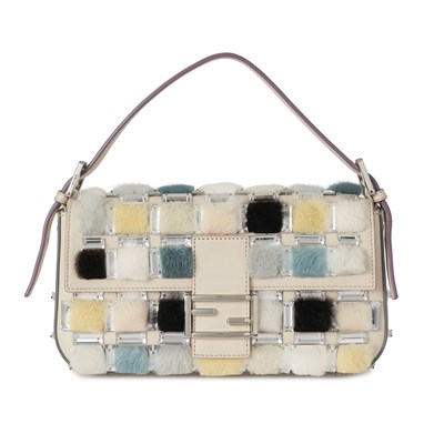 Lot 344 - Fendi, a mink fur and rhinestone baguette bag.