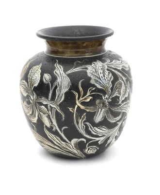 Lot 4 - A Martin Brothers stoneware orchid vase by...