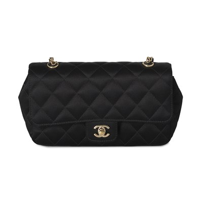 Lot 297 - Chanel, a satin Mini Flap handbag.