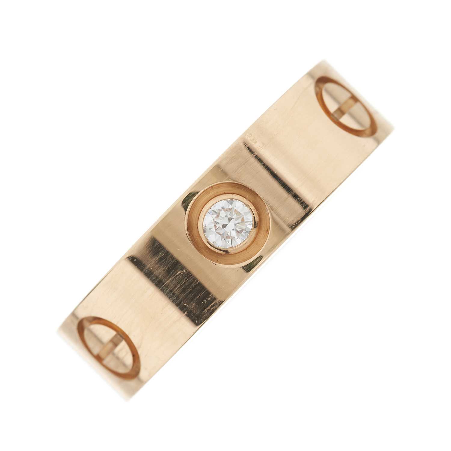 Lot 66 - Cartier, an 18ct rose gold diamond Love ring